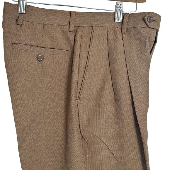 Louis Raphael Other - Louis Raphael Men's Dress Pants Size 32W x 30L Beige Cuffed Front Pleated